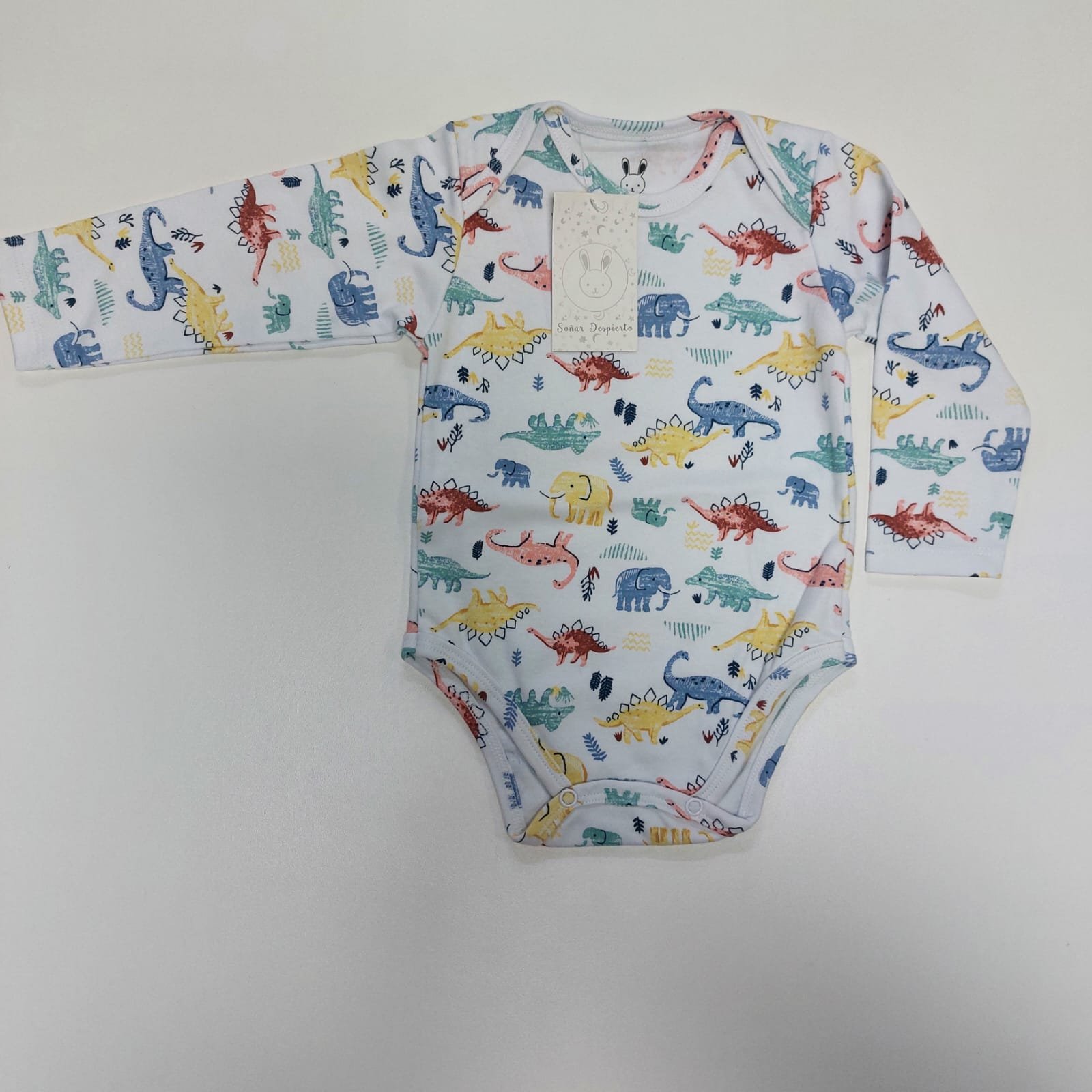Body Bebé Manga Larga Estampado Dinosaurios – Multicolor