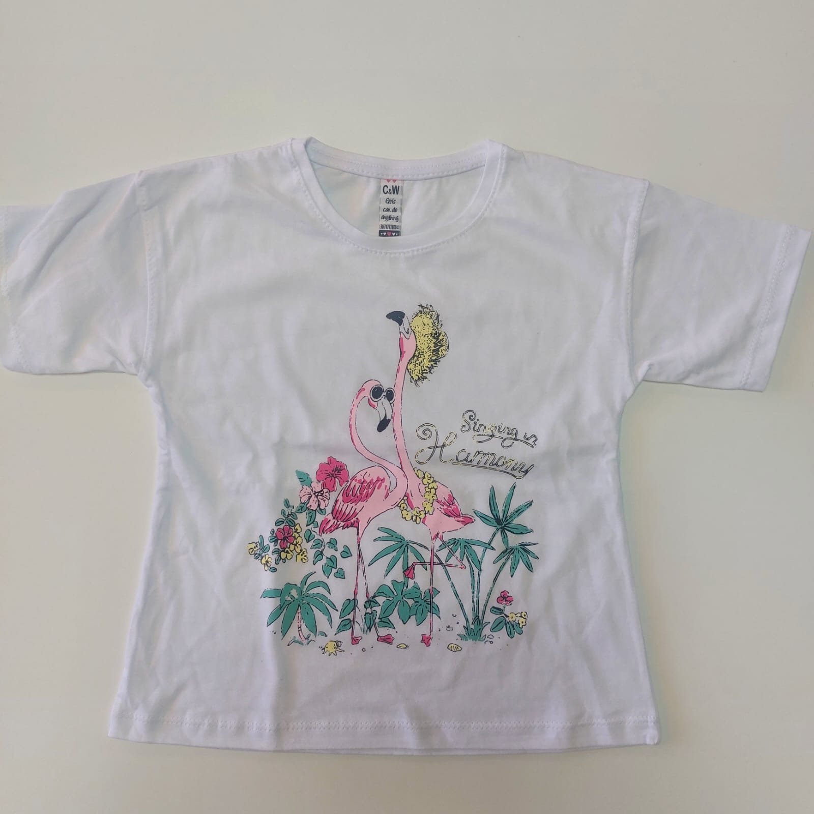 Remera Beba Flamingos Summer