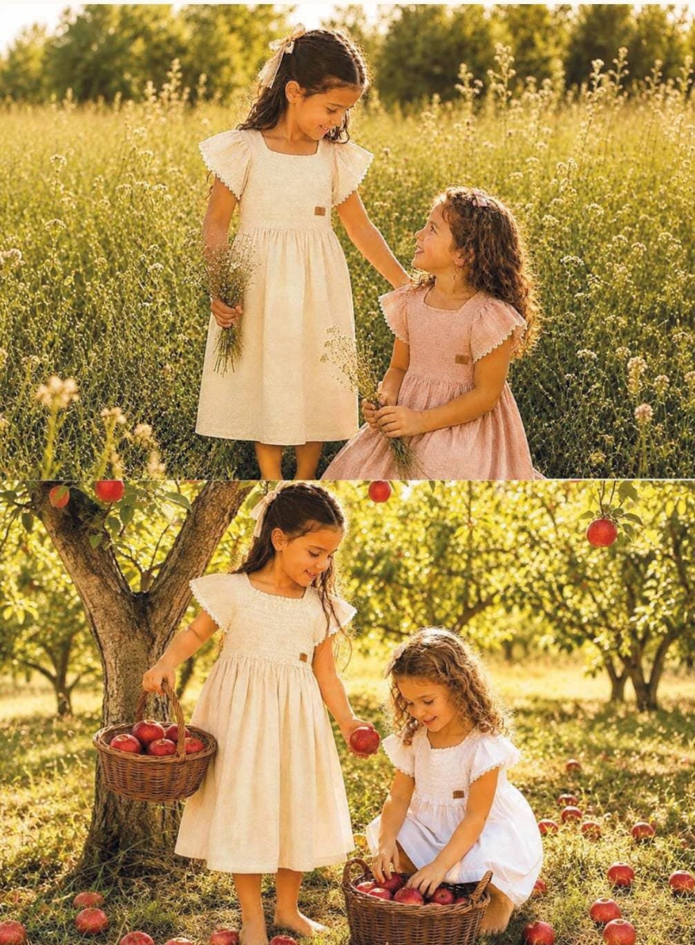 Vestido Infantil Rosa con Mangas Voladas