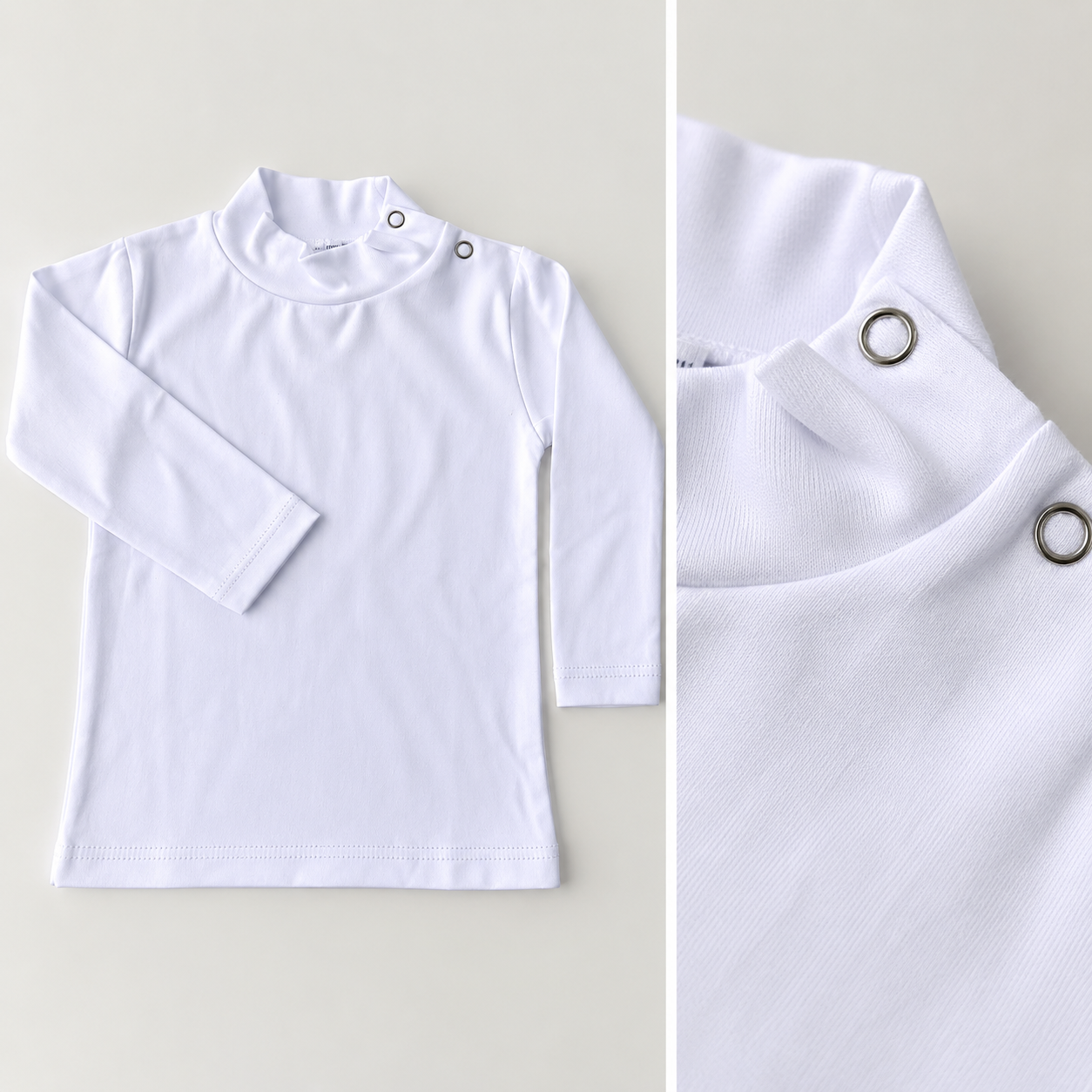 Remera Media Polera Colegial con Broches