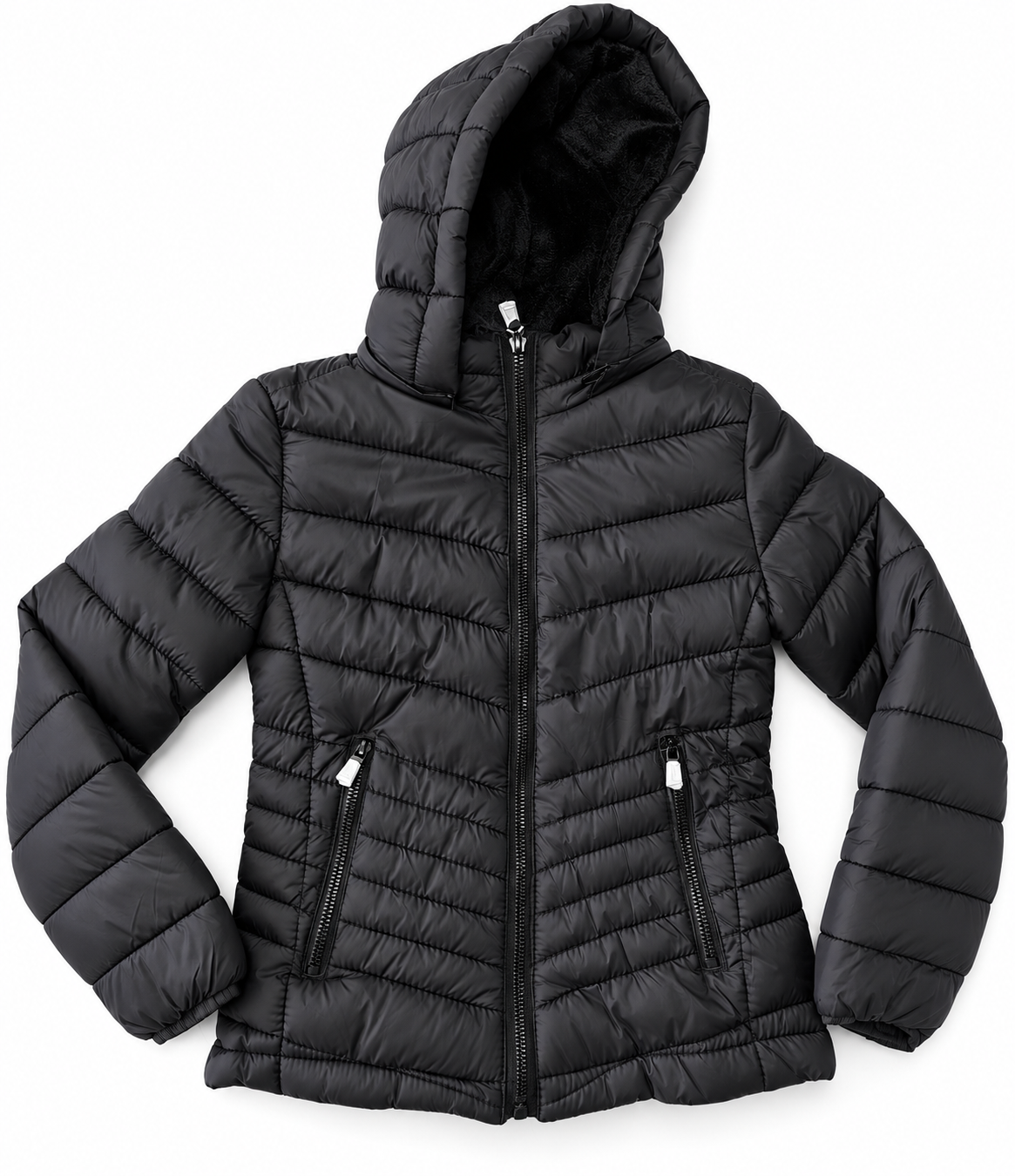 Campera Inflable con Capucha Negra