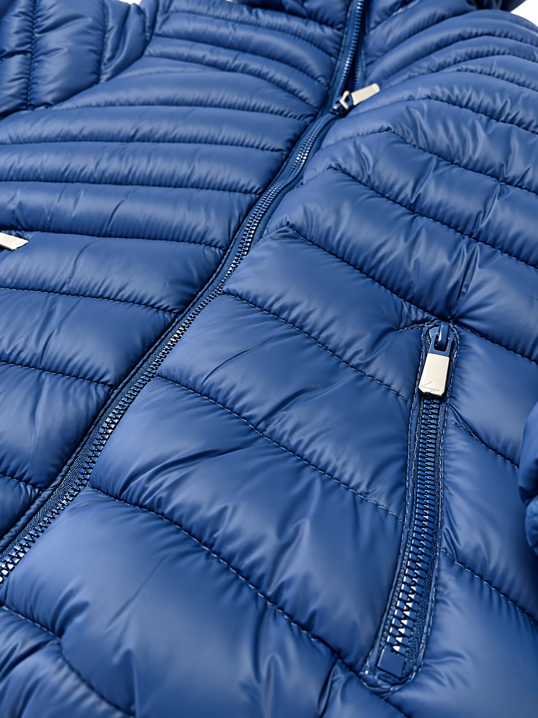Campera Inflable Azul con Capucha y Abrigo Interior