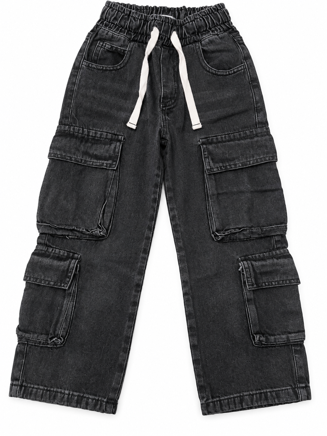 Pantalón Multicargo de Jean Negro