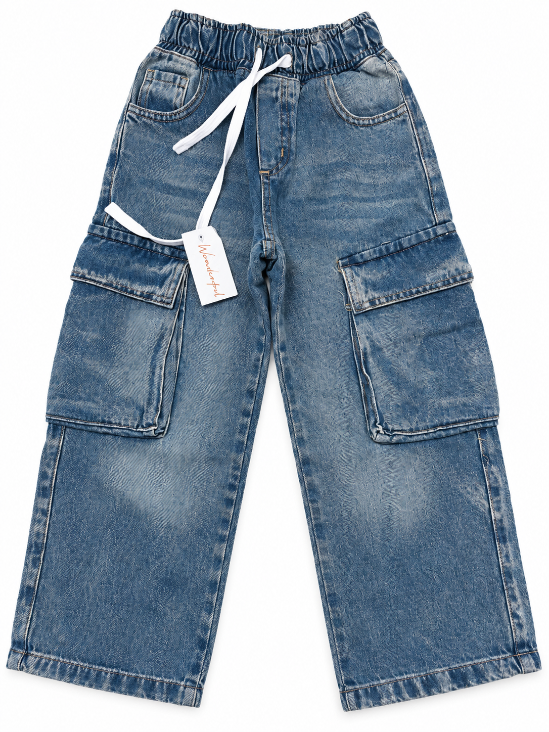 Jean Cargo Vintage Cintura Elastizada