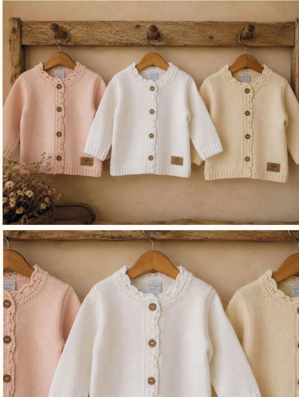 Cardigan de Bebé Tejido con Detalle Calado