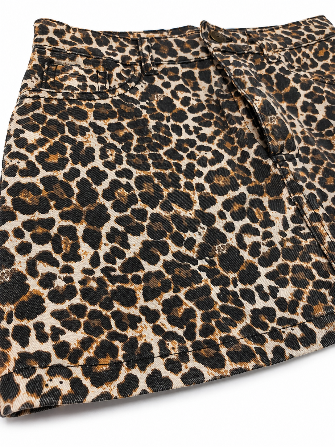 Pollera Mini de Gabardina Animal Print