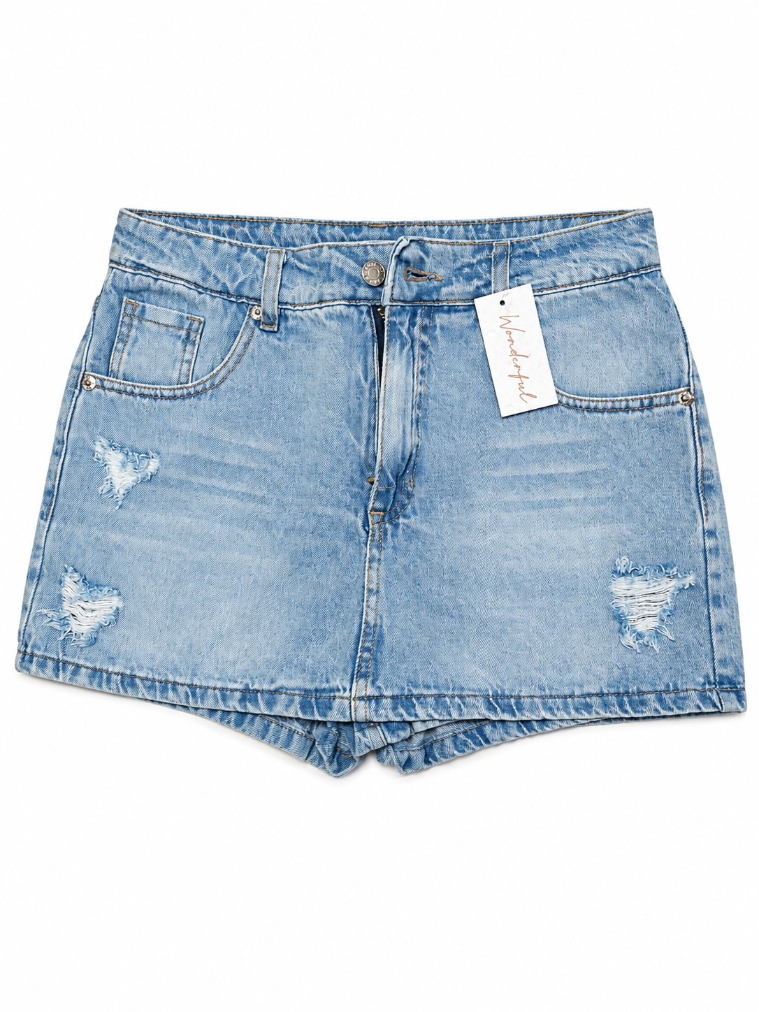 Pollera Pantalón de Jean con Roturas