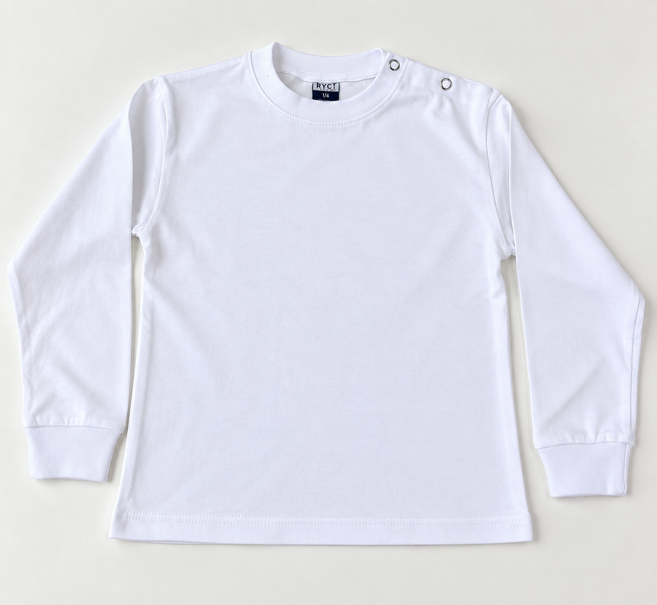 Remera Blanca Colegial Bebé/ Manga Larga