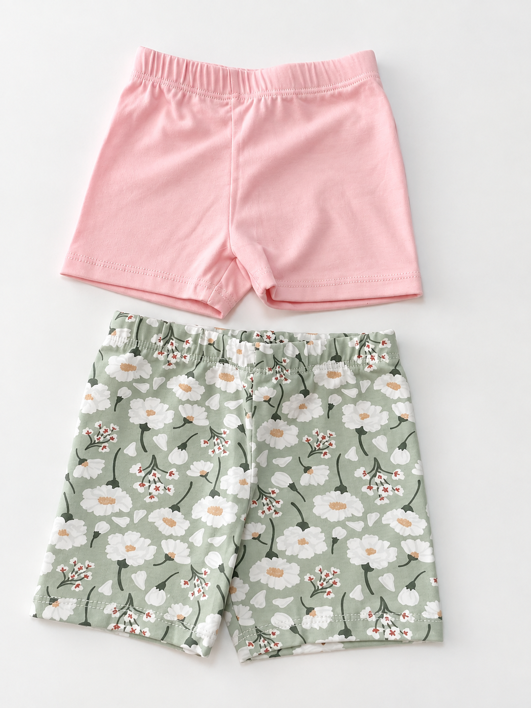 Biker Infantil Estampada de Flores y Rosa Lisa
