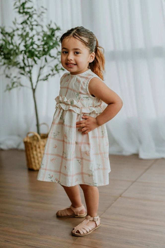 Vestido Fresa Volados