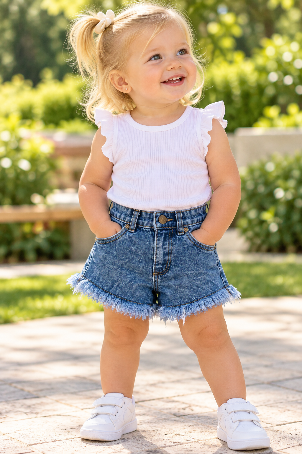 Short de Jean con Flecos Desflecados