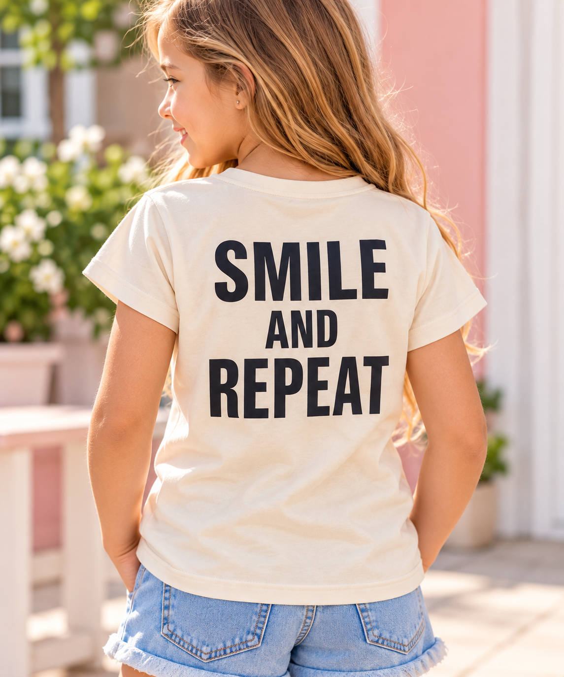 Remera Infantil “Smile and Repeat”